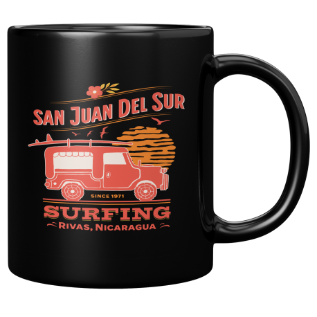 San Juan Del Sur Departamento De Rivas Nicaragua Taza Negra De Cafe 11 oz