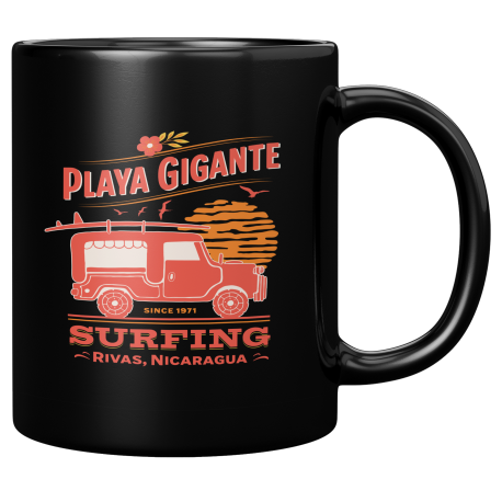 Playa Gigante Departamento De Rivas Nicaragua Taza Negra De Cafe 11 oz