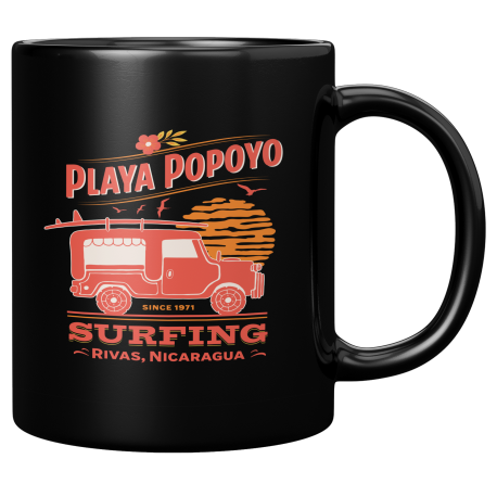 Playa Popoyo Departamento De Rivas Nicaragua Taza Negra De Cafe 11 oz