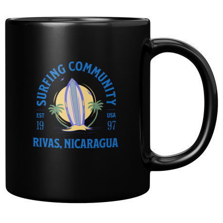 Departamento De Rivas Nicaragua Taza Negra De Cafe 11 oz