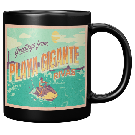 Playa Gigante Rivas Nicaragua Taza Negra De Cafe 11 oz