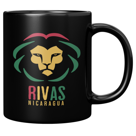Rivas Nicaragua Taza Negra De Cafe 11 oz