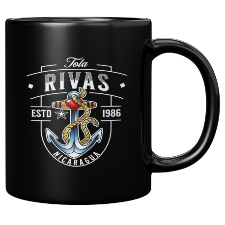Tola Rivas Nicaragua Taza Negra De Cafe 11 oz