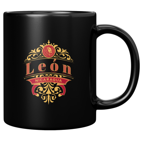 Departamento De Leon Nicaragua Taza Negra De Cafe 11 oz