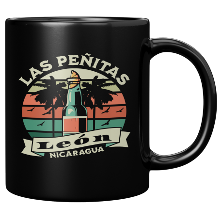 Playa Las Peñitas Leon Nicaragua Taza Negra De Cafe 11 oz