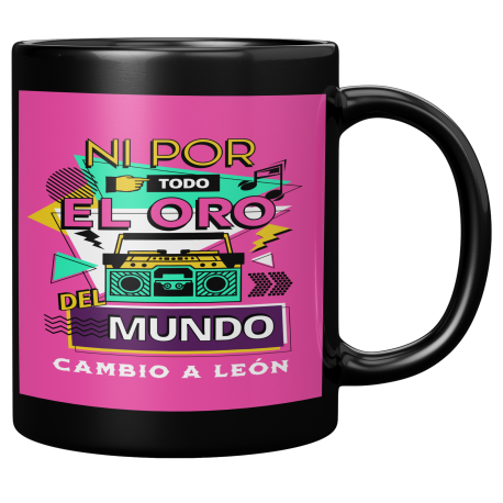 Leon Nicaragua Taza Negra De Cafe 11 oz