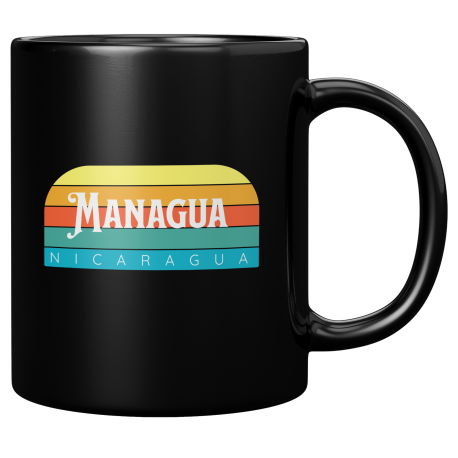 Managua Nicaragua Taza Negra De Cafe 11 oz