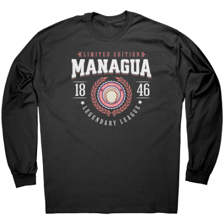 Liga De Baseball Managua Nicaragua Camiseta Unisex Manga Larga