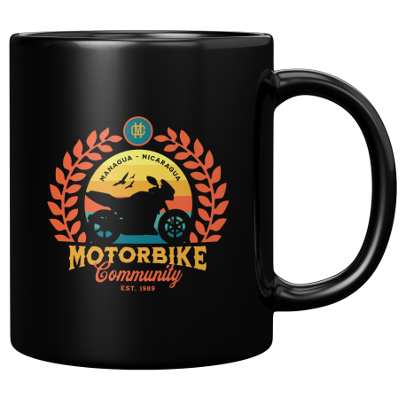 Motorbike Managua Nicaragua Taza Negra De Cafe 11 oz