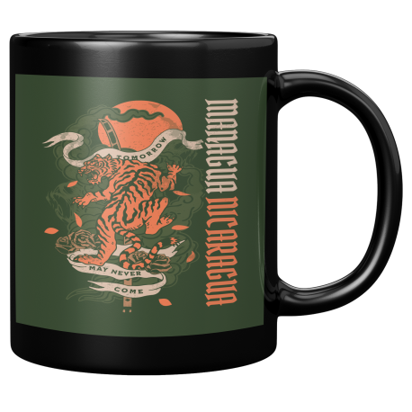 Managua Nicaragua Taza Negra De Cafe 11 oz