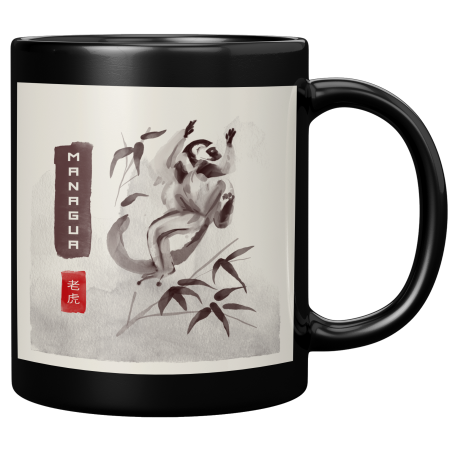 Managua Nicaragua Taza Negra De Cafe 11 oz