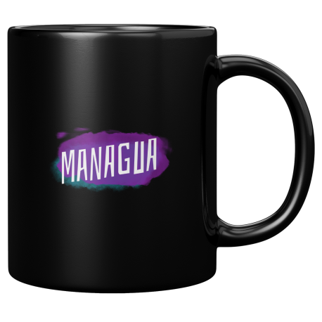 Managua Nicaragua Taza Negra De Cafe 11 oz