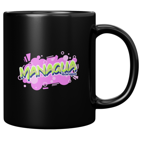 Managua Nicaragua Taza Negra De Cafe 11 oz