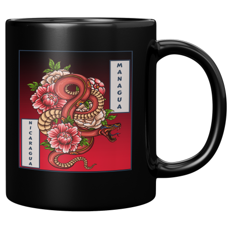 Managua Nicaragua Taza Negra De Cafe 11 oz