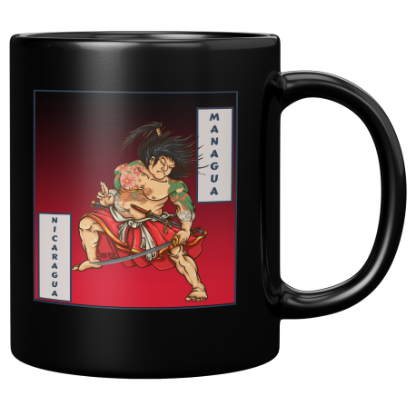 Managua Nicaragua Taza Negra De Cafe 11 oz
