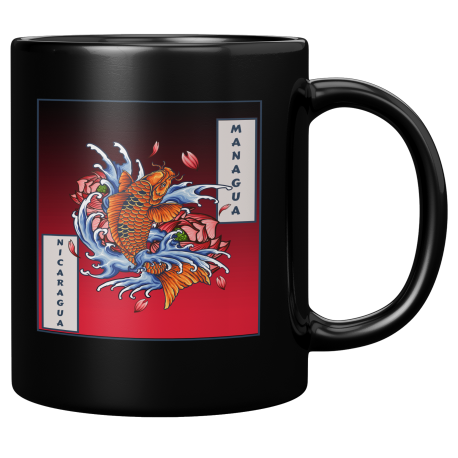 Managua Nicaragua Taza Negra De Cafe 11 oz