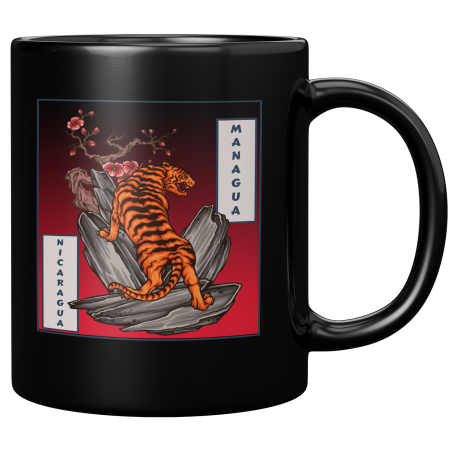 Managua Nicaragua Taza Negra De Cafe 11 oz