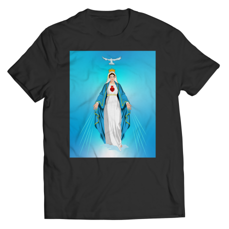 Blessed Virgin Mary with Dove Blue Sky
