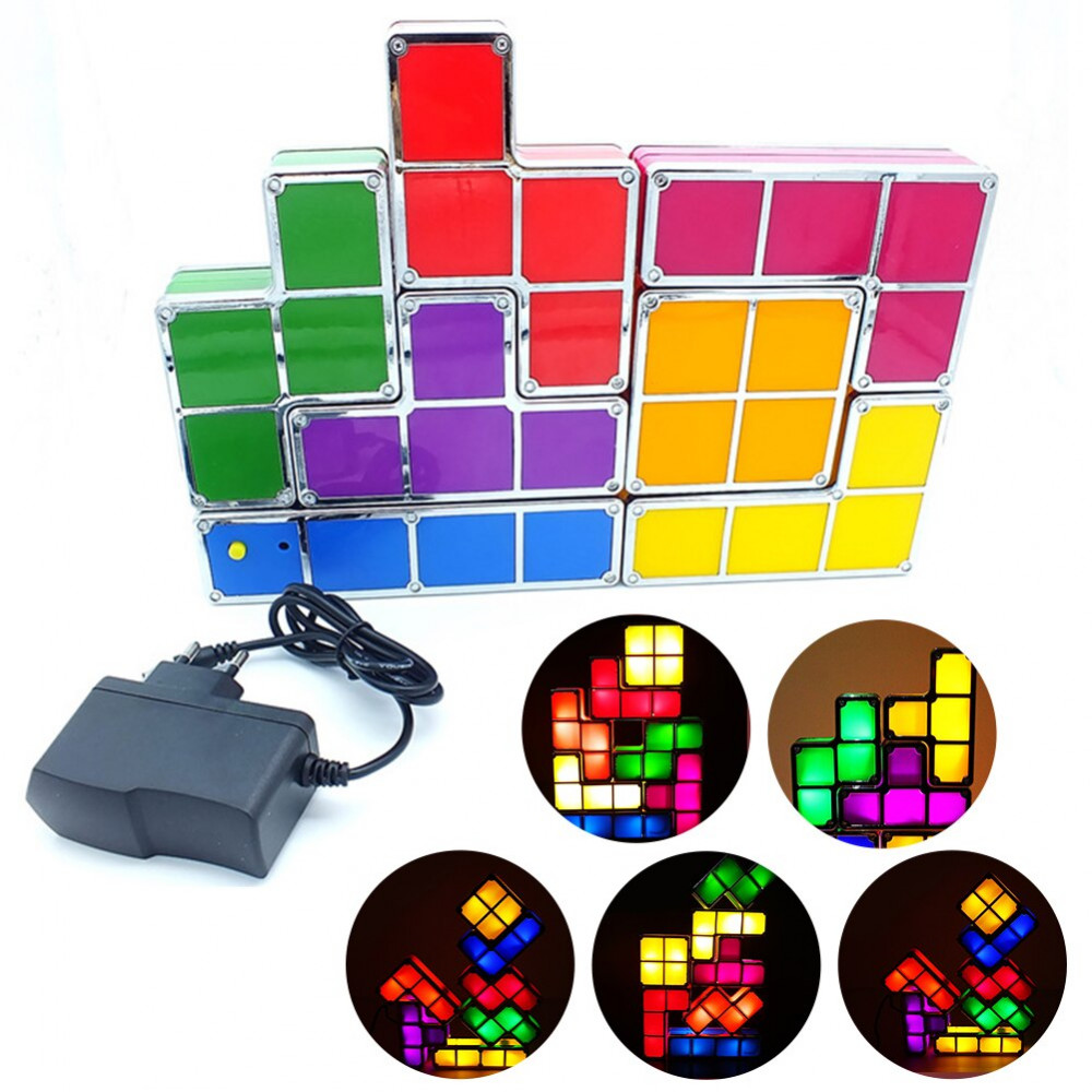 Constructible Desk Lamp Night LED Light For Tetris DIY Decorative