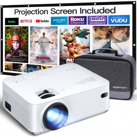 1080P Portable Mini Projector With Screen