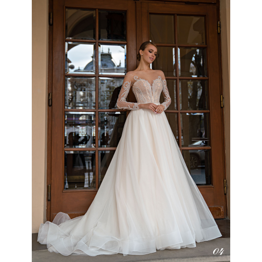 Rochie mireasa A-line cu trena 22-04