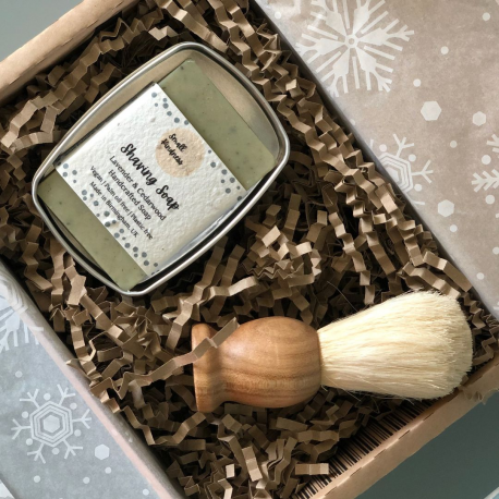 Luxury Shaving Soap and Brush Gift Set - Christmas Edition