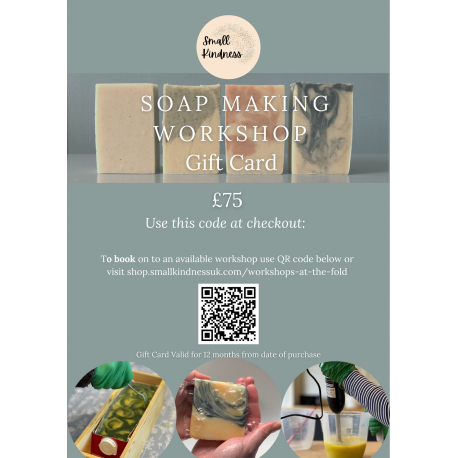 Gift Card  For Beginners Soap Making Workshop
