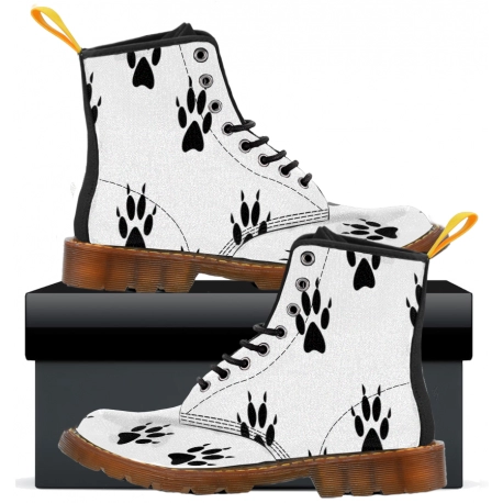 Cat Paw Print  - Womens Canvas Boots Customized