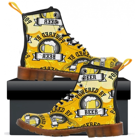 Powered By Beer - Womens Canvas Boots