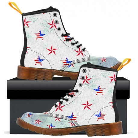 Patriotic Stars - Mens Canvas Boots