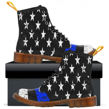 Thin Blue Line - Womens Canvas Boots