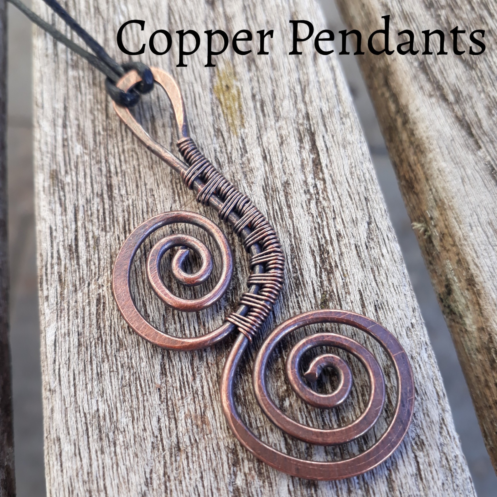 Copper Spiral Pendants
