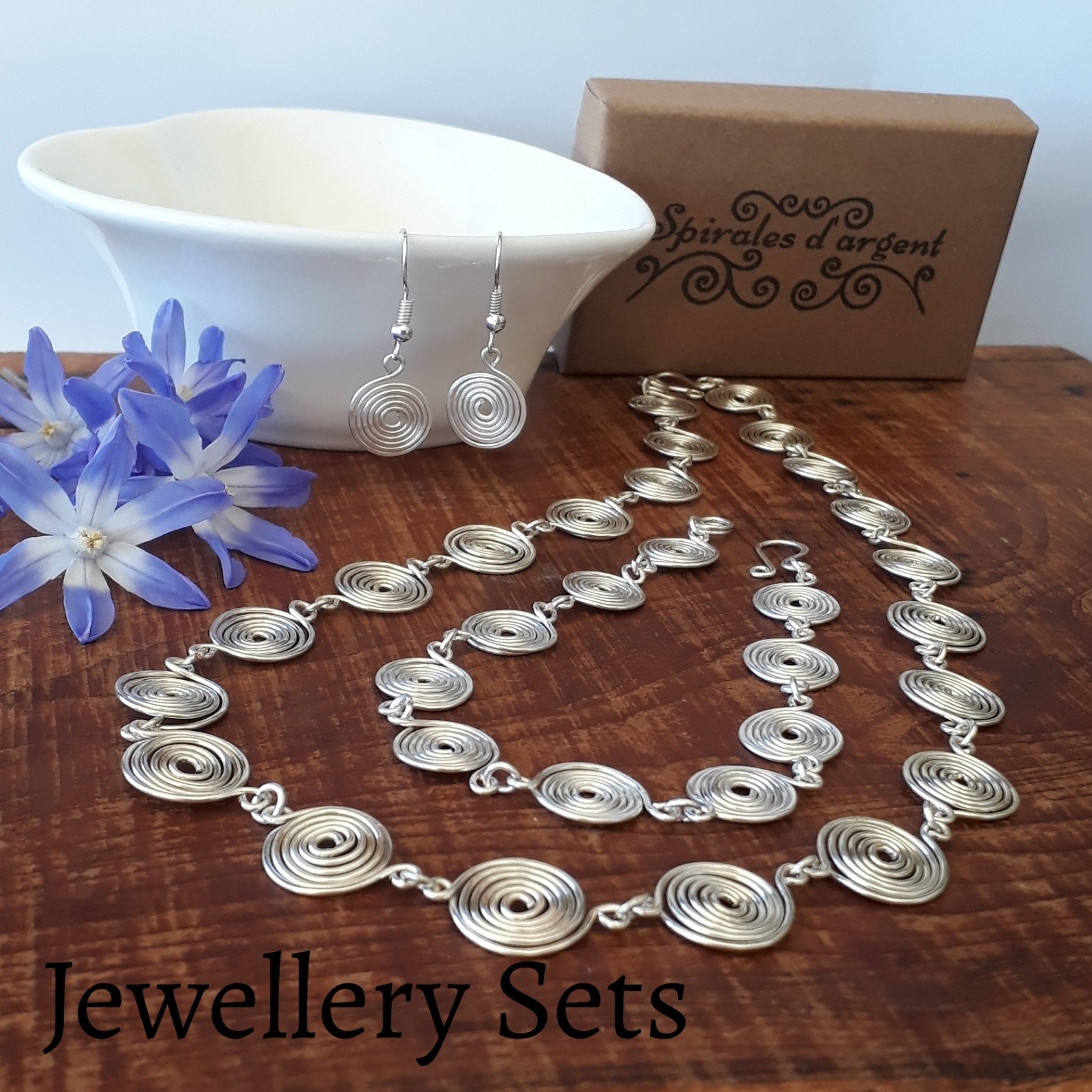 Silver Spiral Jewellery Sets
