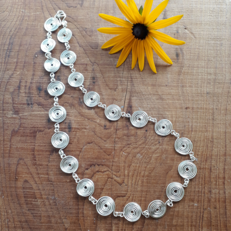 Closed Silver Spiral Necklace