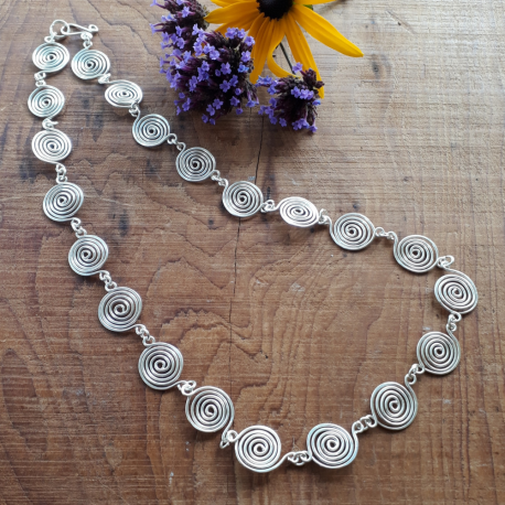 Open Silver Spiral Necklace
