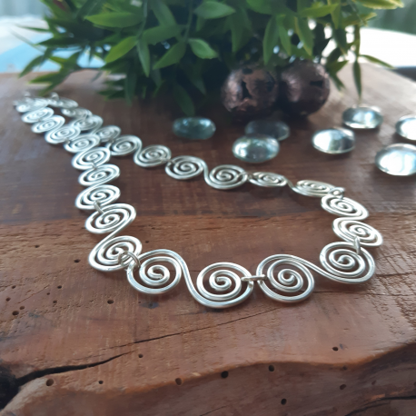 Large Celtic Silver Spiral Necklace