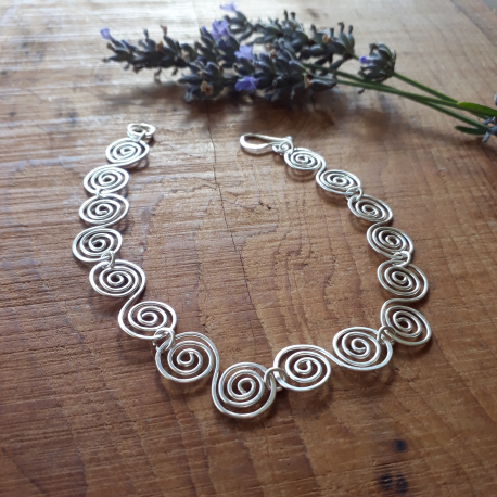 Celtic Silver Spiral Bracelet