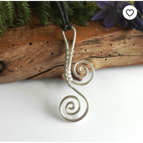 Large Celtic Scroll Silver Spiral Pendant