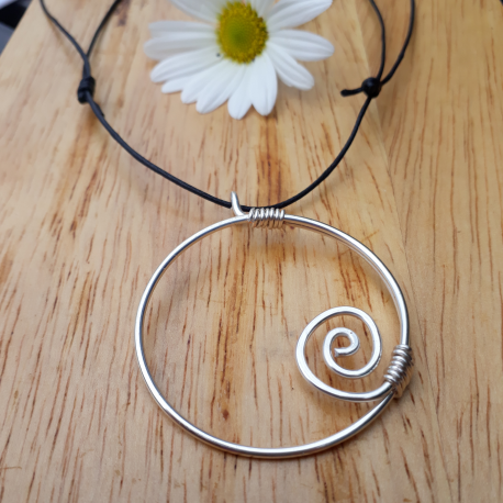 Silver Ring Spiral Pendant