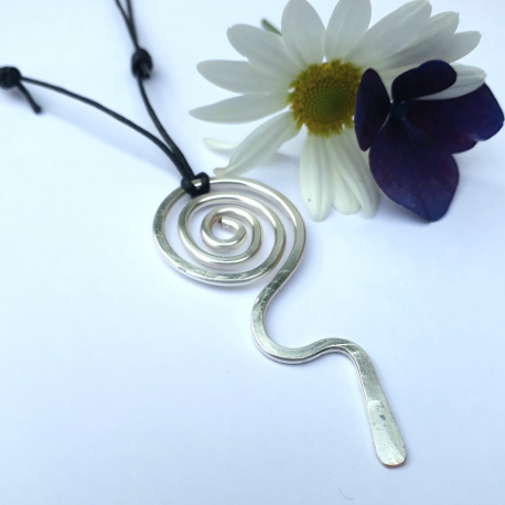 Silver Lightening Spiral Pendant