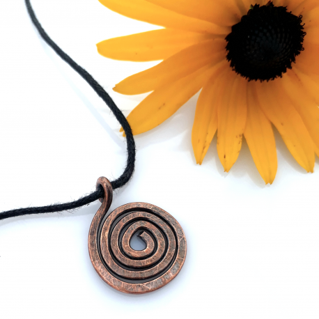 Copper Closed Spiral Pendant