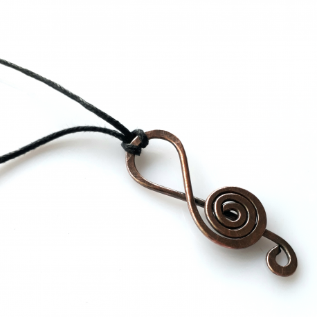 Copper Music Spiral Pendant