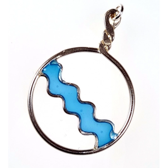 Silver Twist, 25mm, infilled, with resin - wave