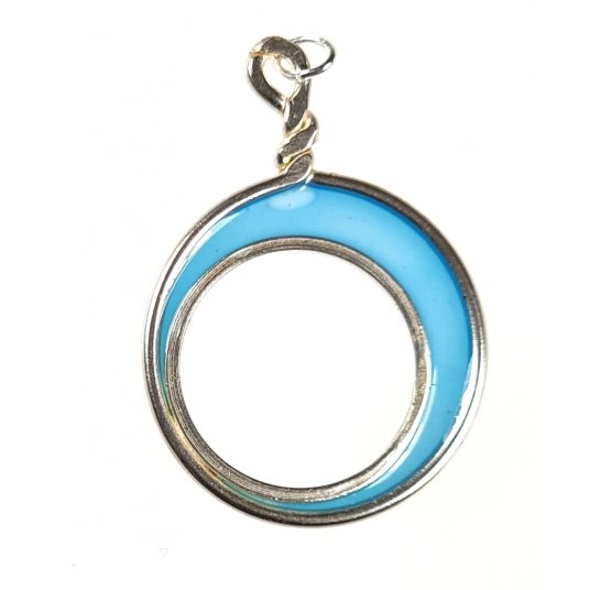 Silver Twist, 25mm, infilled, with resin - circle crescent