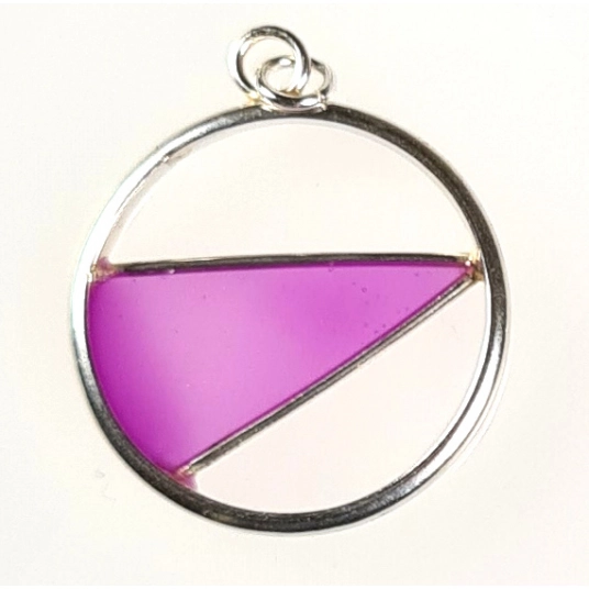 Silver Circle, 25mm, infilled, with resin - wedge