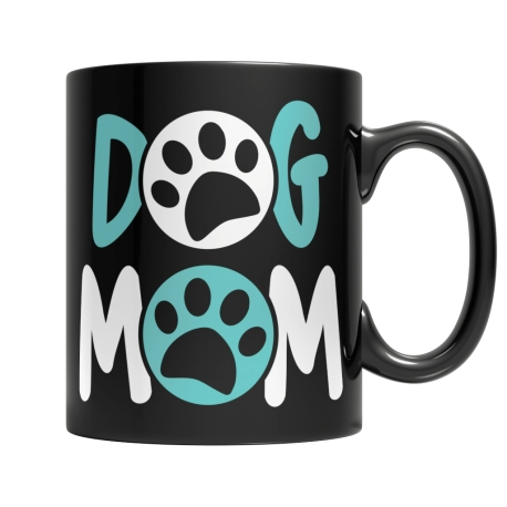 Dog Mom | Black Coffee Mug