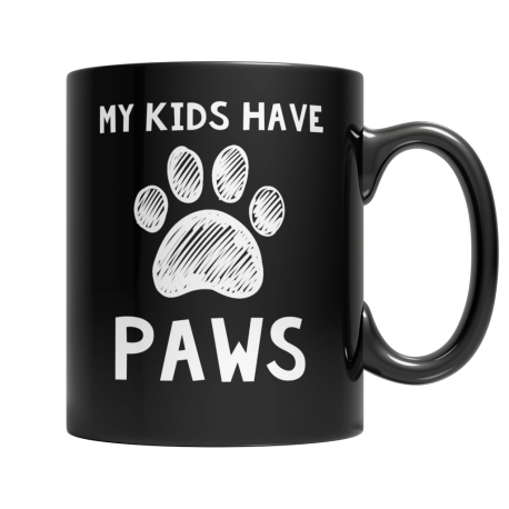 My Kids Have Paws | Black Coffee Mug