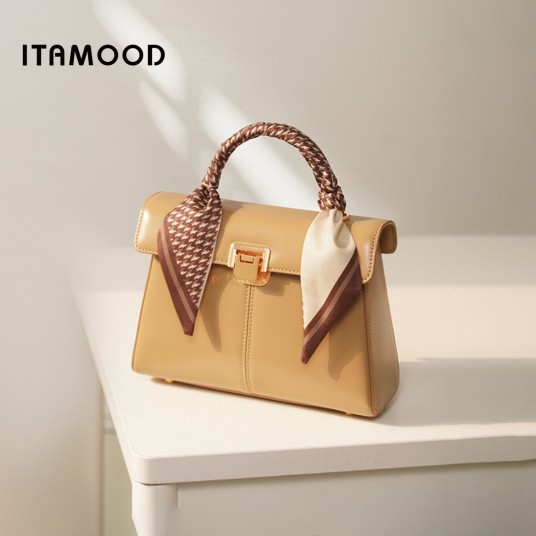 ITAMOOD Women Handbag Adjustable Shoulder Strap Genuine Leather Luxury Designer Brand Crossbody Lady Bag Fashion Scarf Decor