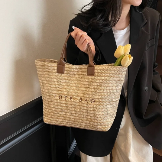 Straw Hobo Bag Large Woven Bag Fashion Handbag for Women Travel Vacation