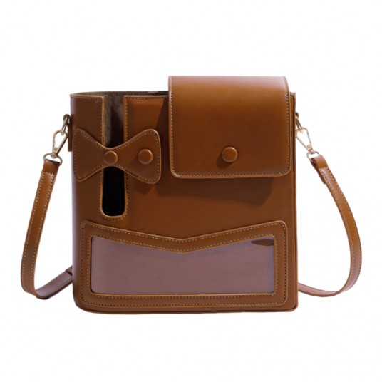 Women Casual Shoulder Bag PU Leather Bottle Carrier Sling Bag Solid Color Vintage Cup Holder Bag Ladies Travel Hiking Sports Bag